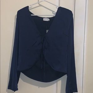 XLE Tracy blouse - cropped navy blue
